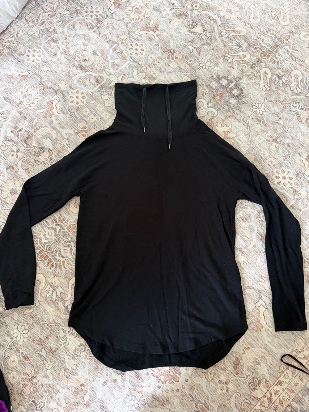 a new day Black Drawstring Funnel Neck Long Sleeve Sweatshirt